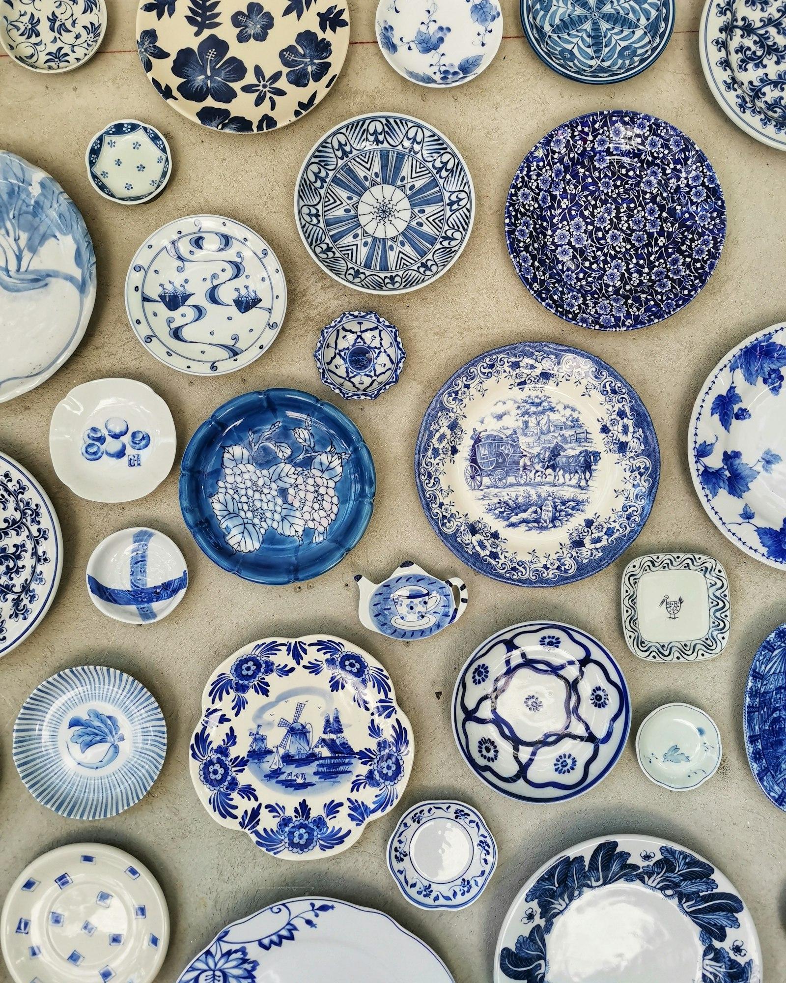 Cobalt Floral Blue Pottery Set