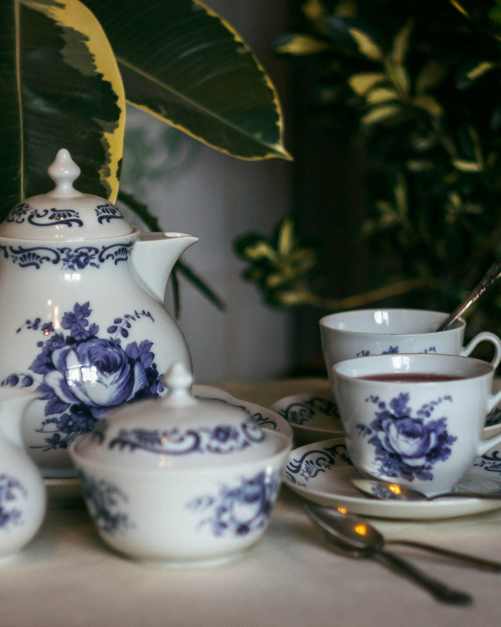 Blue Floral Tea Set